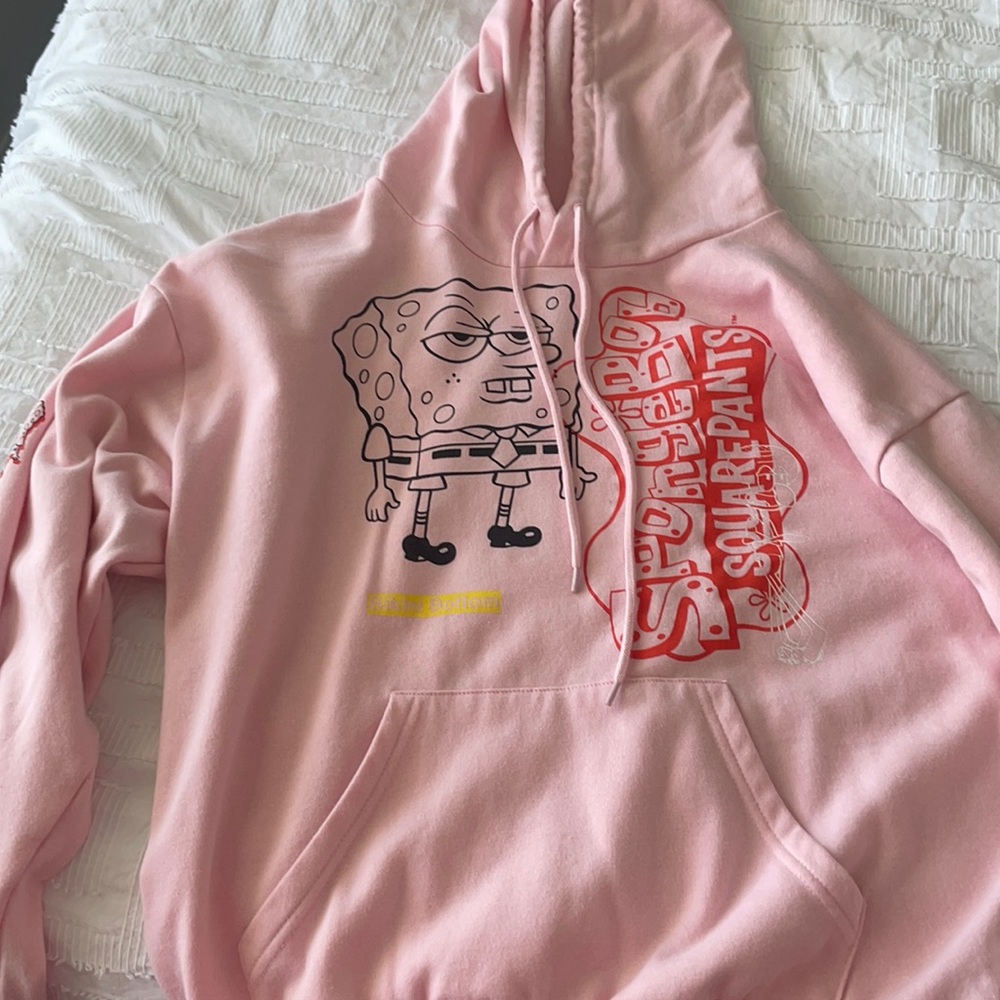 Pink spongebob sweat shirt